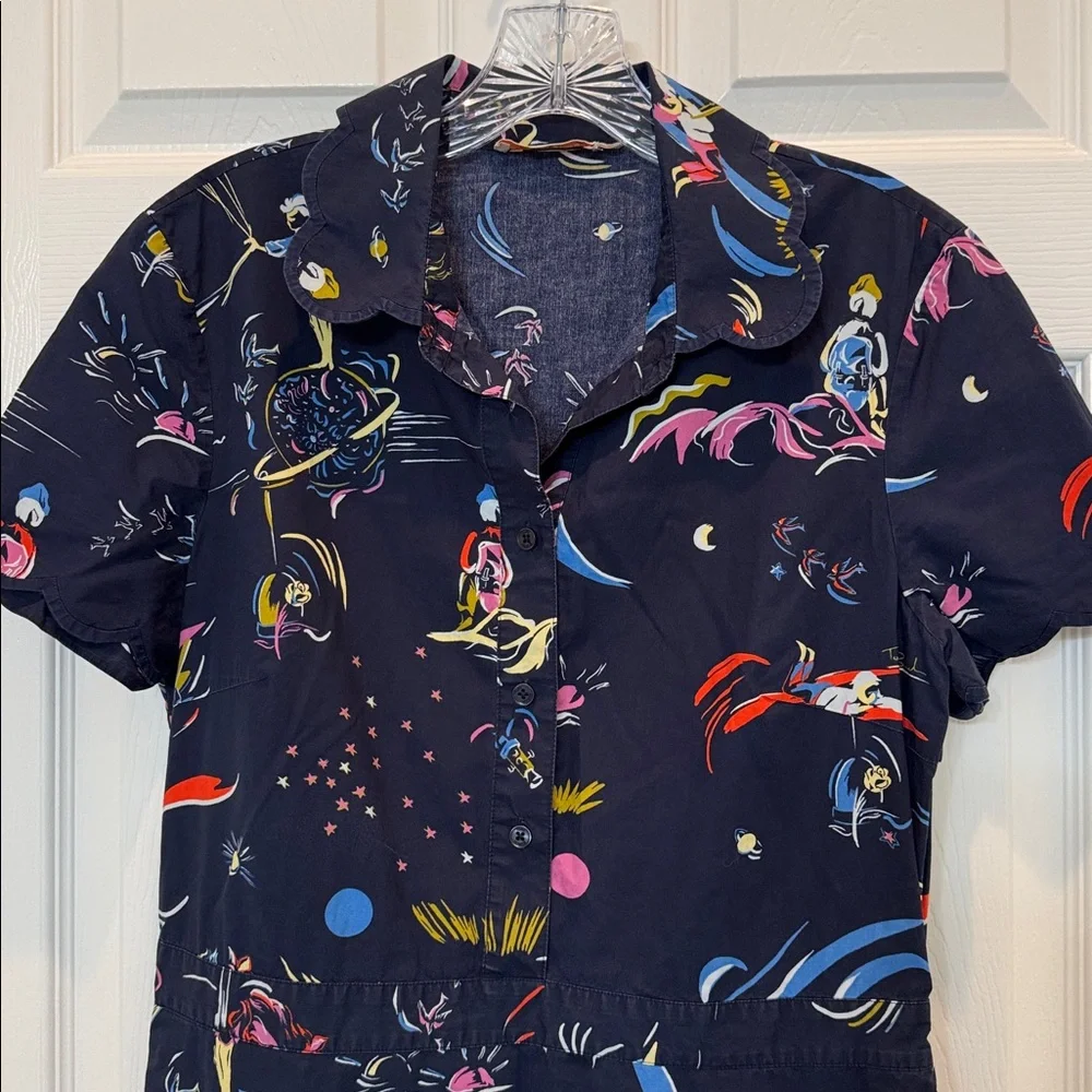 Tory Burch Navy Multicolor Printed Polo Mini Dress - Picture 4 of 10